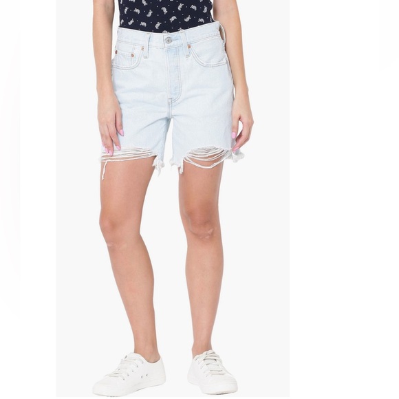 Levi's Pants - + LEVI’S + 501 Mid Thigh Cut Off Denim Shorts